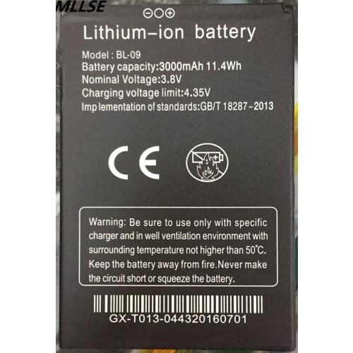 10pcs MLLSE 3000mAh BL-09 Battery for THL T9,T9 Pro,T9 Plus BL-09 Battery