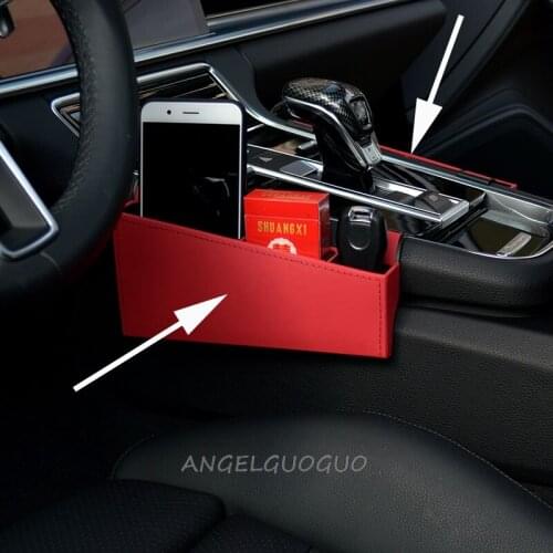 2 pcs Artificial Leather Car Seat Side Center Console Hanging Storage Box For Porsche Panamera 2017-2018