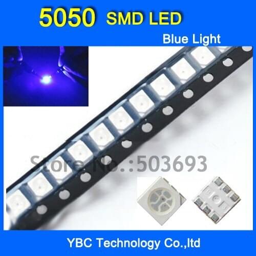 5050 SMD LED 200pcs/lot Ultra Bright Blue Diode Wholesale
