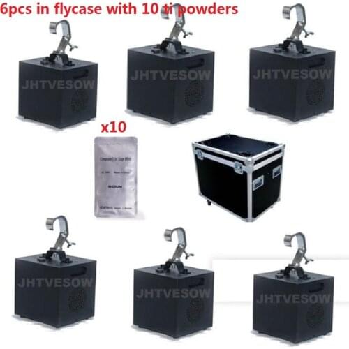 6pcs with flight case/box and 10/20 bags spark powder disco 600w cold spark fountain cold spark fireworks stage effect machine