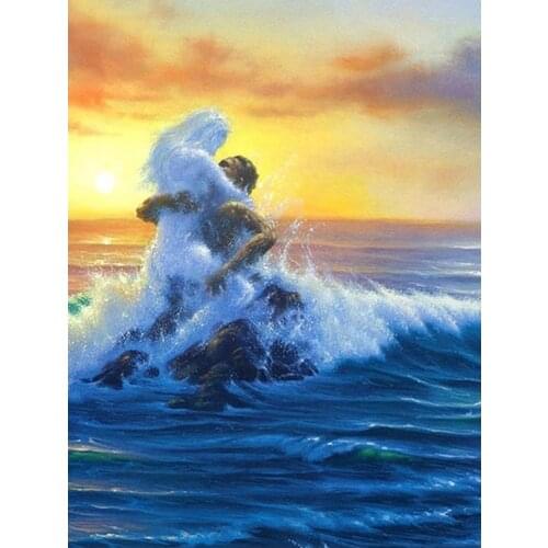 5D Diy Diamond Painting Sea love kiss,3d,Stitch Cross,full Diamond Embroidery mazayka 5d Diamond Mosaic Stickers Home Decor