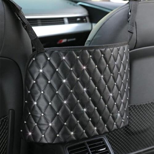 PU Leather Car Seat Back Storage Bag Barrier of Backseat Auto Organizer Storage Hanger Holder Car Accessories Stowing Tidying