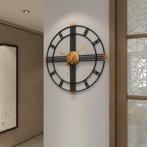 20 Inch Large Wall Clock Wrought Iron Big Wall Clock Modern Design Home Decor European Style Hanging Wall Watch Christmas Gift