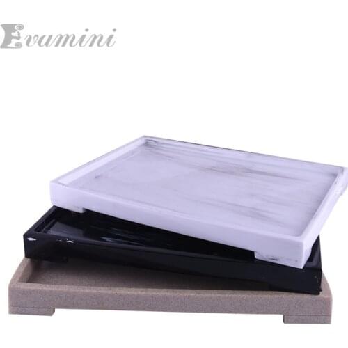 Large Size Nordic Marble Grain Resin Storage Tray Bathroom Tray Jewelry Display Plate Cosmetic Organizer Hotel Serving Dish