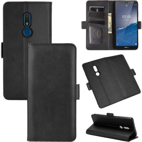 Case For Nokia C3 Leather Wallet Flip Cover Vintage Magnet Phone Case For Nokia C3 Coque