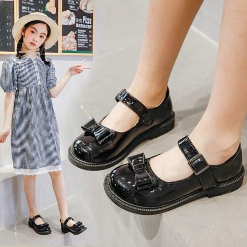 Chaussure Fille Childrens Leather Shoes For For Students Girls Princess Single Shoes For Wedding Party Kids Dress Shoes Black