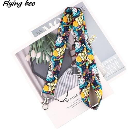 Flyingbee The Universe Space Lanyards Id Badge Holder Id Card Pass Mobile Phone Straps Badge Key Holder Keychain X1905