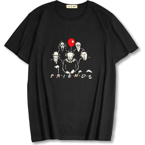 2021 summer new short sleeve Mens t-shirt 100% cotton Horror friend print men t-shirt matching couple breathable tops