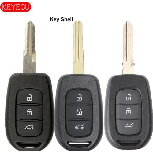 Keyecu 10PCS Remote Key Shell Case Fob 3 Button for Renault Duster Dokker Trafic Master 2013-2017