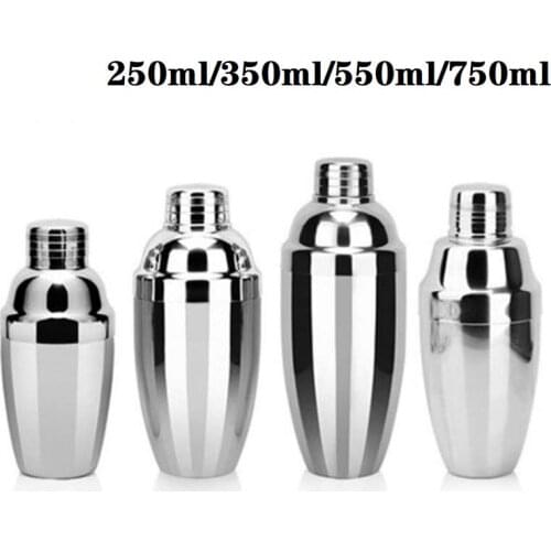 250/350/550/750ml Stainless Steel Cocktail Shaker Cocktail Mixer Bartender Wine Martini Drinking Boston Shaker Party Bar Tools