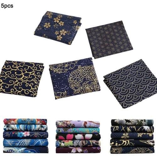 5PCS 20*25cm Patchwork Japanese Style Floral Printed Sewing Fabric For DIY Quilting Bronzing Cotton Patchwork Handmade Fabric
