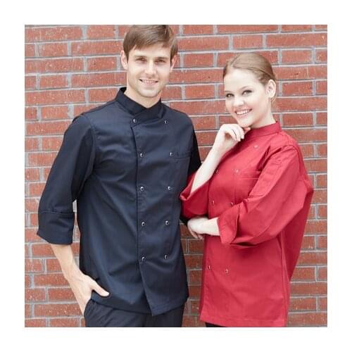 Best Quality French Chefs Clothing Western Hotel Kitchen Fall Winter White Chef de Cuisine Uniforms Coats Jackets Free Shipping