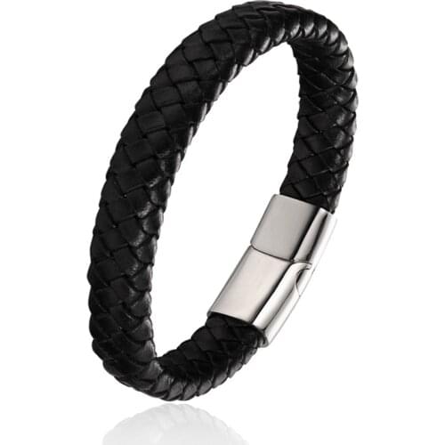 New Fashion Fine Jewelry Men Genuine Leather Bracelets Classic Simple Design Male Bracelet Party Accessories Wholesale