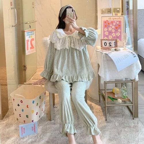 New Coral Velvet Thick Pajamas Set Women Autumn Winter Home Clothes Leisure Suit Elegant Long Sleeve Daily Sleepwear Loungewear