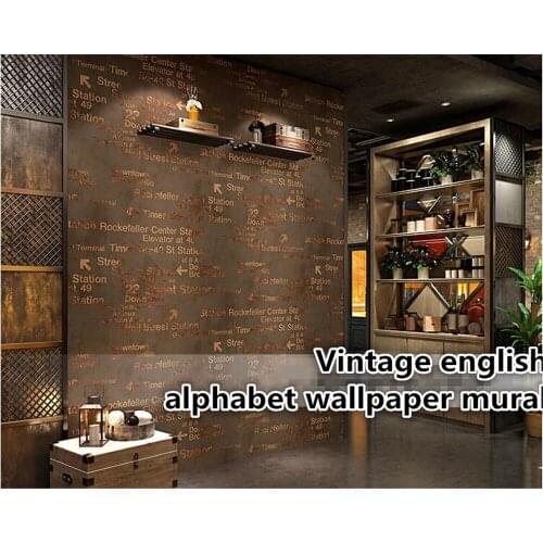 Beibehang Wallpaper 3d fashion english letters decorative mural coffee clothing shop wallpaper home decoration papel de parede