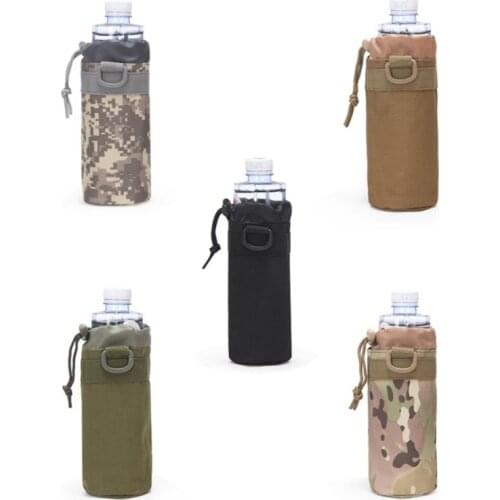 Hunting Water Bottle Bag Molle System Kettle Pouch Holder Camping Cycling Bottle Bag Drawstring Pouch Bag For Backpack