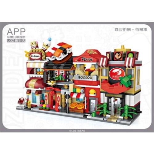 LOZ Mini Blocks City Series Street Building blocks Sushi Icecream Pizza Hot pot Store Model With Collection Value Assemble Toys