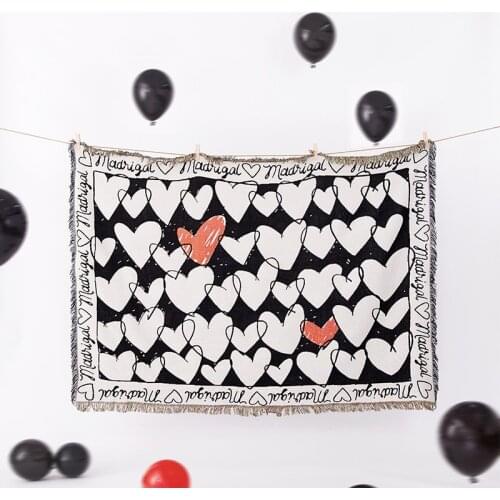 GY4035 Nordic Throw Blanket SofaCover Hanging Tapestry Bed Plane Travel Couch Cushion Back Towel