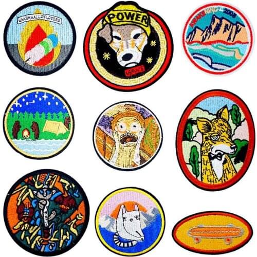 Skrik Edvard Munch Shout Knitting Textile Woven Sewing Accessories Patch Piece Popular Stripes Applique Stickers Personalised