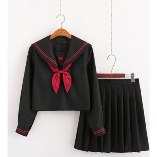 JK Uniform Japanese Style Anti-wrinkle Polyester Anime Sailor Suit for School
