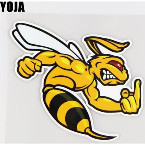 YOJA 13.3X11.8CM Strong Middle Finger Bee Vinyl Car Sticker Decal Animal Pattern Funny Decor 19A-0223