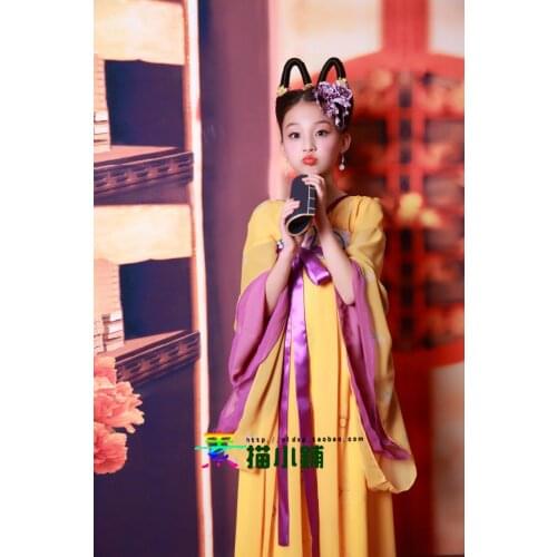 XiaoRuYi Little Princess Costume Childrens Day TV Play Legend of Empress WuMeiNiang Same Design Tang High Waist Costume