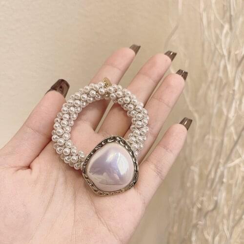 Women Korean New Hair Ties Accessories Female Fashion Shell Pearl Hair Rope
