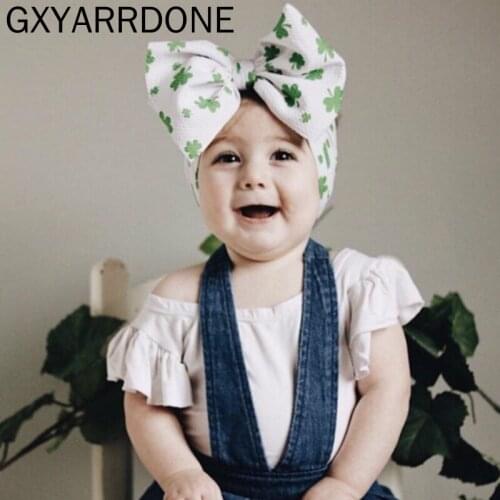 1pcs 2019 Baby Girls Diy Headband Pre-tied Turban Headwrap Soft Stretchy Printing Hair Bows Baby Headband Hair Accessories