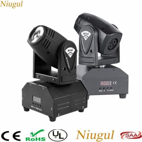 2 Pack Mini Moving Head Stage Light RGBW (4IN1) DMX512 Beam Spot LED Lighting Effect For DJ Disco Club Party Dance Wedding Bar