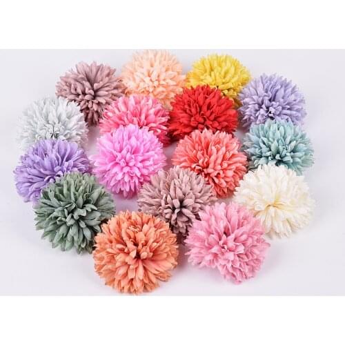 5Pcs 7CM Artificial Flower Heads Cheap Fake Gerbera Heads Flower Wall Wedding Decoration Home Decoration Silk Hydrangea Head DIY