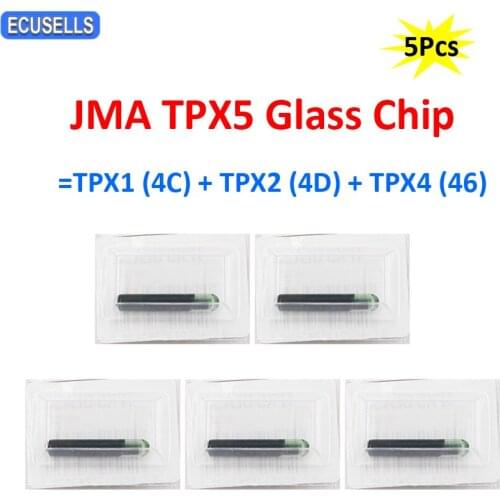 5Pcs/Lot New TPX5 Transponder Glass Chip JMA Car Key Chips Cloner Clone Chip 3 In 1 = TPX1 ( 4C ) + TPX2 ( 4D ) + TPX4 ( 46 )