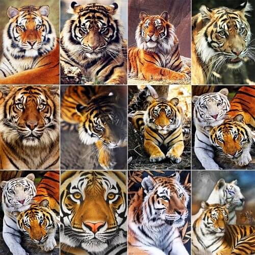 Full Round Tiger Diamond Embroidery 5D DIY Diamond Painting Diamond Mosaic Painting Home Decoration Gifts New