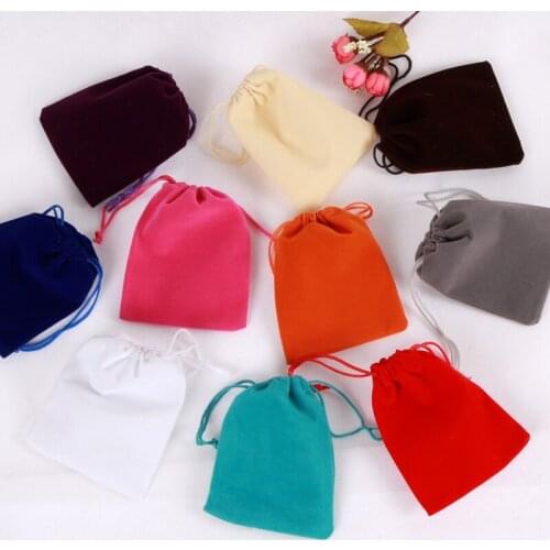 9x12 10x12cm Velvet Bags 10pcs/lot Random Mixed Color Favor Small Cosmetic Lipstick Fashion Jewelry Necklace Earring Display Bag