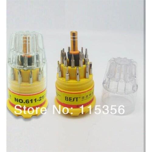 Free shipping BEST-611 31 in 1 Multi Electronic Precise Manual Screwdriver Tool Set CRV Bits