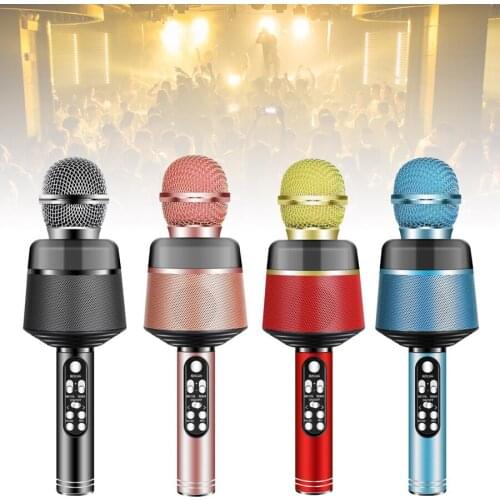 Q08 Bluetooth 5.0 Wireless Microphone Handheld Mic USB Mini Home KTV for Music Professional Speaker Player Singing Recorder Mic