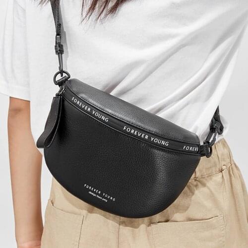 New Brand Women Genuine Leather Shoulder Bag Fashion Leather Belt Waist Bag Female Chest Crossbody Bag Pouch Shoulder Bags Lady