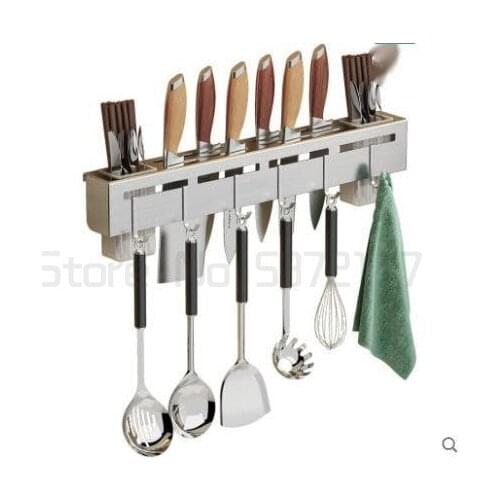 Household stainless steel knife holder multifunctional storage rack kitchen supplies wall-mounted chopstick tube