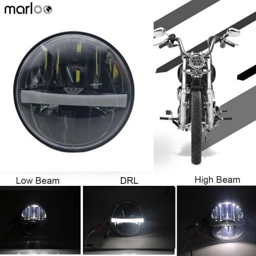 DRL 5 3/4 5.75 Inch Complex Reflector LED Headlight for Sportsters for Indian Scout Motorcycle Accessories