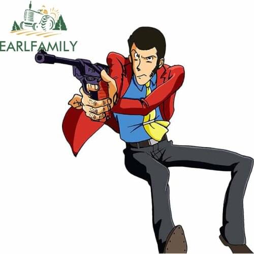 EARLFAMILY 13cm x 8.7cm for Lupin III Vinyl Car Stickers Motorcycle Laptop Scratch-proof Window Trunk Decal Waterproof Decor