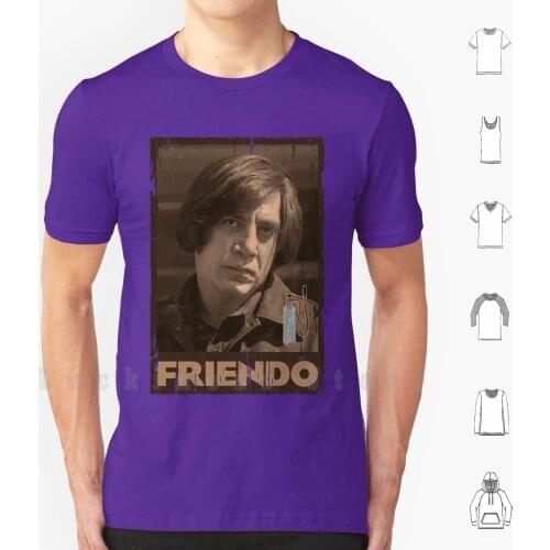No Country For Old Men-Anton Chigurh-Javier Bardem-Friendo T Shirt Print 100% Cotton New Cool Tee No Country Old Men