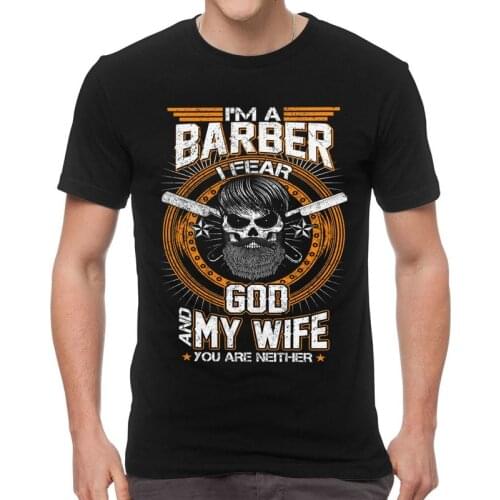 Funny Barber Tshirt Men Streetwear Tee Tops 100% Cotton T Shirts Short Sleeve Hairdresser T-shirts Gift Idea Clothes