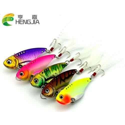 HENGJIA Blade Lure metal fishing lures Shallow Feathers Walleye Crappie swinger fly fishing hooks fishing lure Tackle VIB018