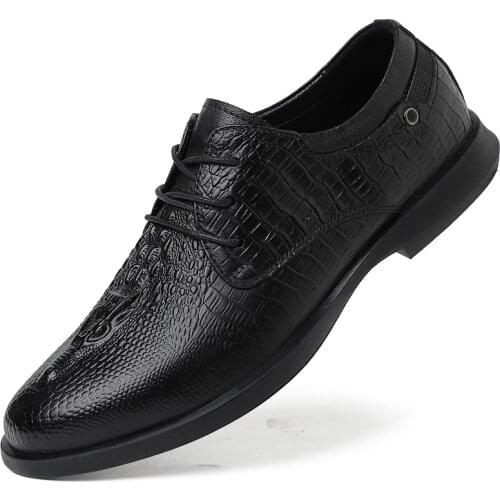 Classic Luxury Men Casual Shoes Autumn British High Quality Dress Leather Shoes Lace-Up Breathable Oxfords Brogue Shoes