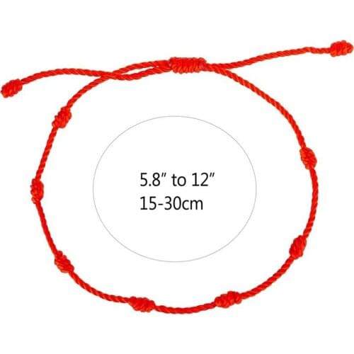 7 Knots Red String Bracelets For Protection Good Luck Amulet For Success Prosperity Handmade Rope Bracelets Lucky Charm Bangles