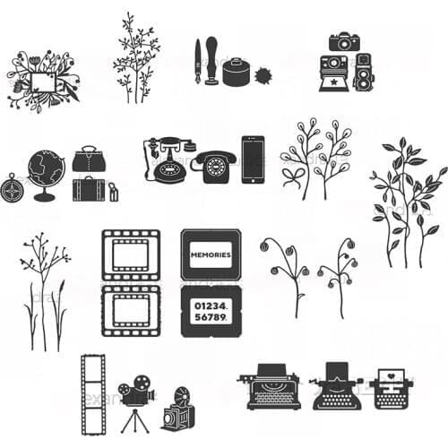 CH Craft metal cutting dies cut die mold Branch camera film typewriter Scrapbook paper craft knife mould blade punch stencil