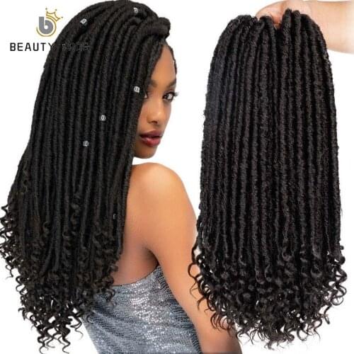 Goddess Faux Locs Crochet Braids Ombre Braid Soft Synthetic Braiding Hair Extension for Afro Women 16 20inch