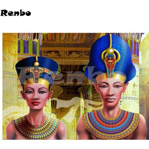 Full Square Drill 5D DIY Diamond Painting Ancient Egypt couples 3D Embroidery beaded Cross Stitch kits Mosaic Stickers Decor B26