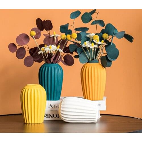 Nordic Morandi Matte Ceramic Vase Creative Living Room Flower Arrangement Vases Plant Pot Home Decoration Accessories