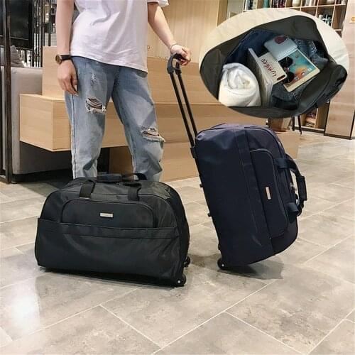 2021 New Travel Duffle Luggage Trolley Bag With Wheels Rolling Suitcase High Capacity Men Travel Bags Carry-On Bag 4 Colors