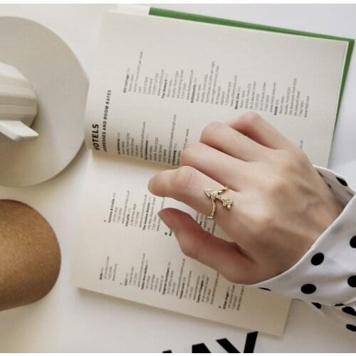 New Arrivals 925 Sterling Silver Rings For Women Girl Cupid Arrow Crystal Zircon Rings Adjustable Rings Free Shipping